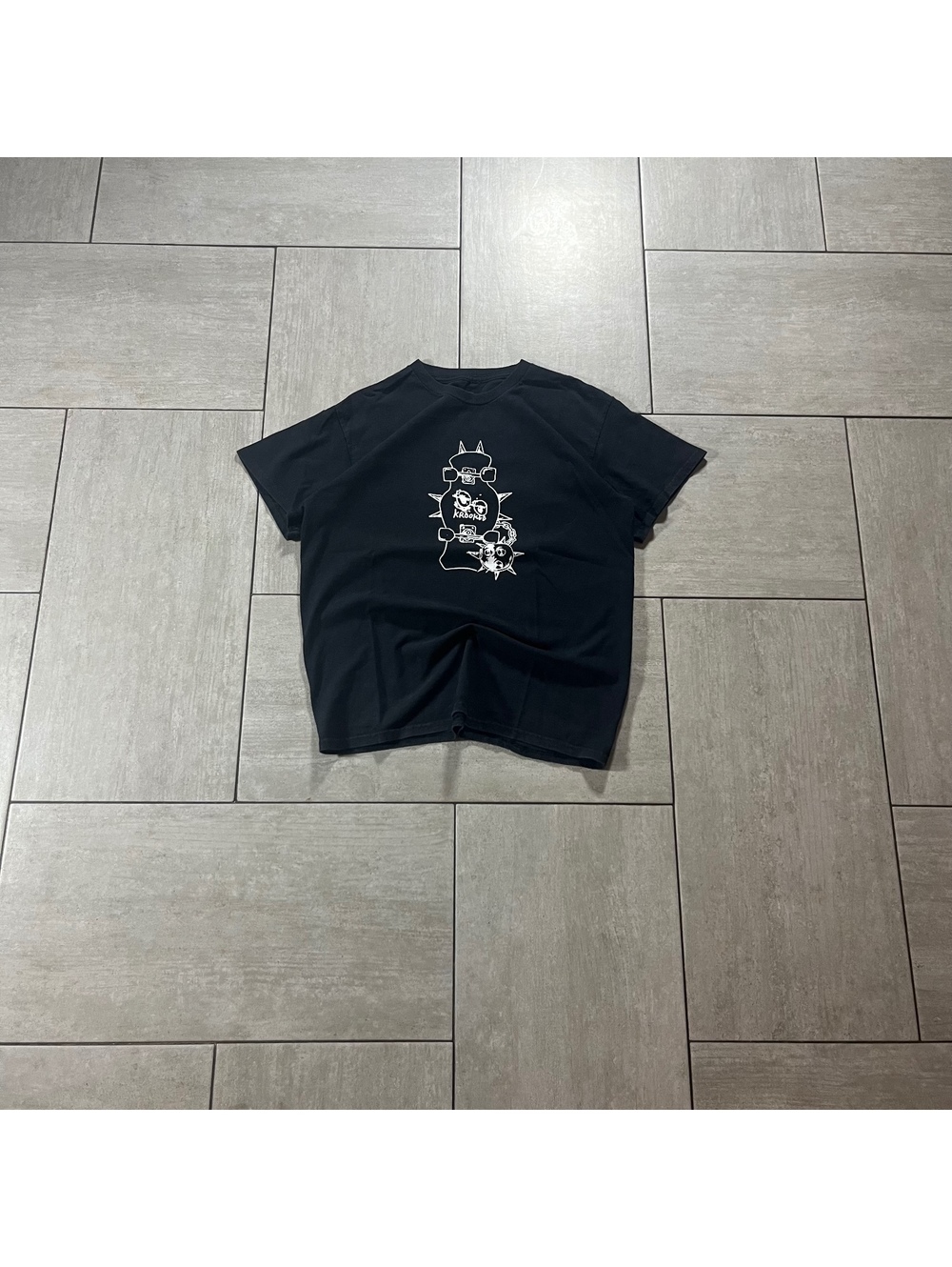 Krooked Black Graphic Skateboard T-Shirt Medium